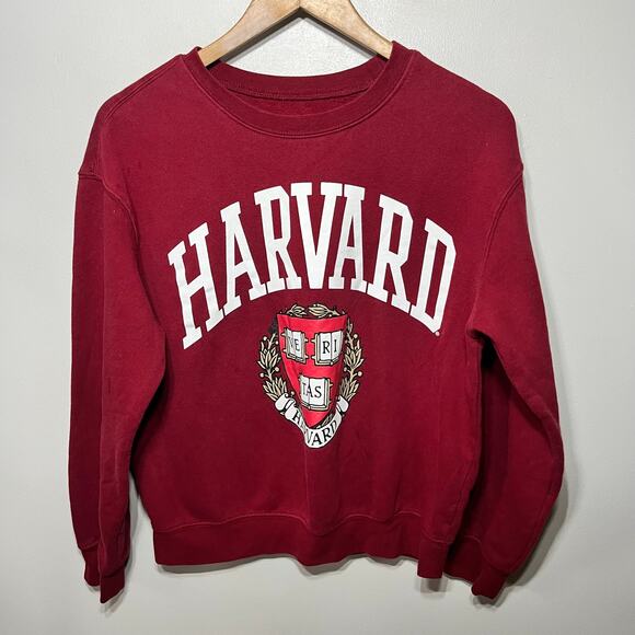 Awake Sweatshirt Harvard Red Comfy Knit Casual Cropped Collegiate Academia M - Picture 1 of 4